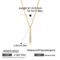 Kika Classic 18K Plated Gold Color Stainless Steel Water Droplet Shaped Pendant Necklace