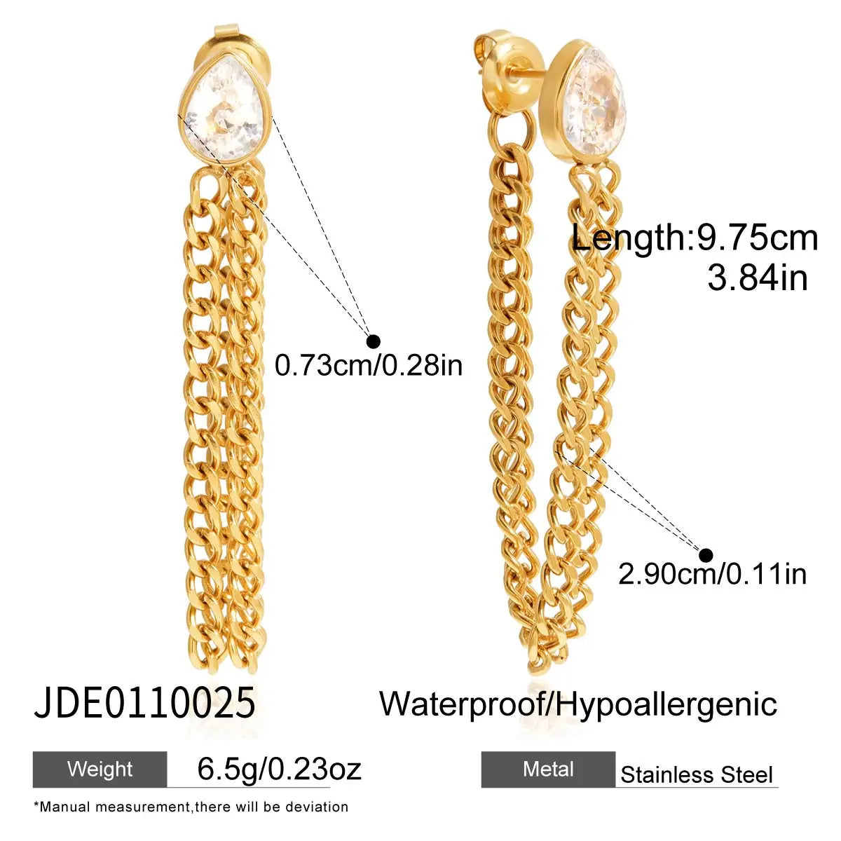 KIKA Classic Imitation Pearls Earrings  PVD Gold Plated Stainless Steel 316L