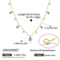 KIKA Geometric Blue Turquoise Necklace For Women Minimalist 18K Gold PVD Plated Stainless Steel Necklace Fashion Jewelry Gift