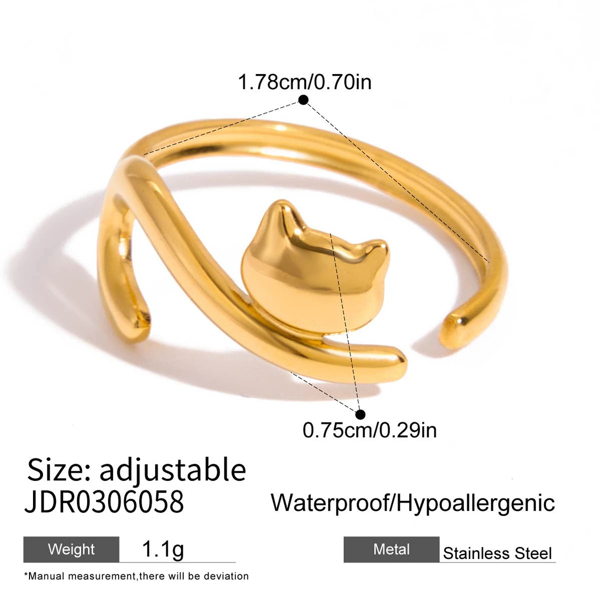 Kika Minimalist Geometric Line Asymmetric Ring Stackable