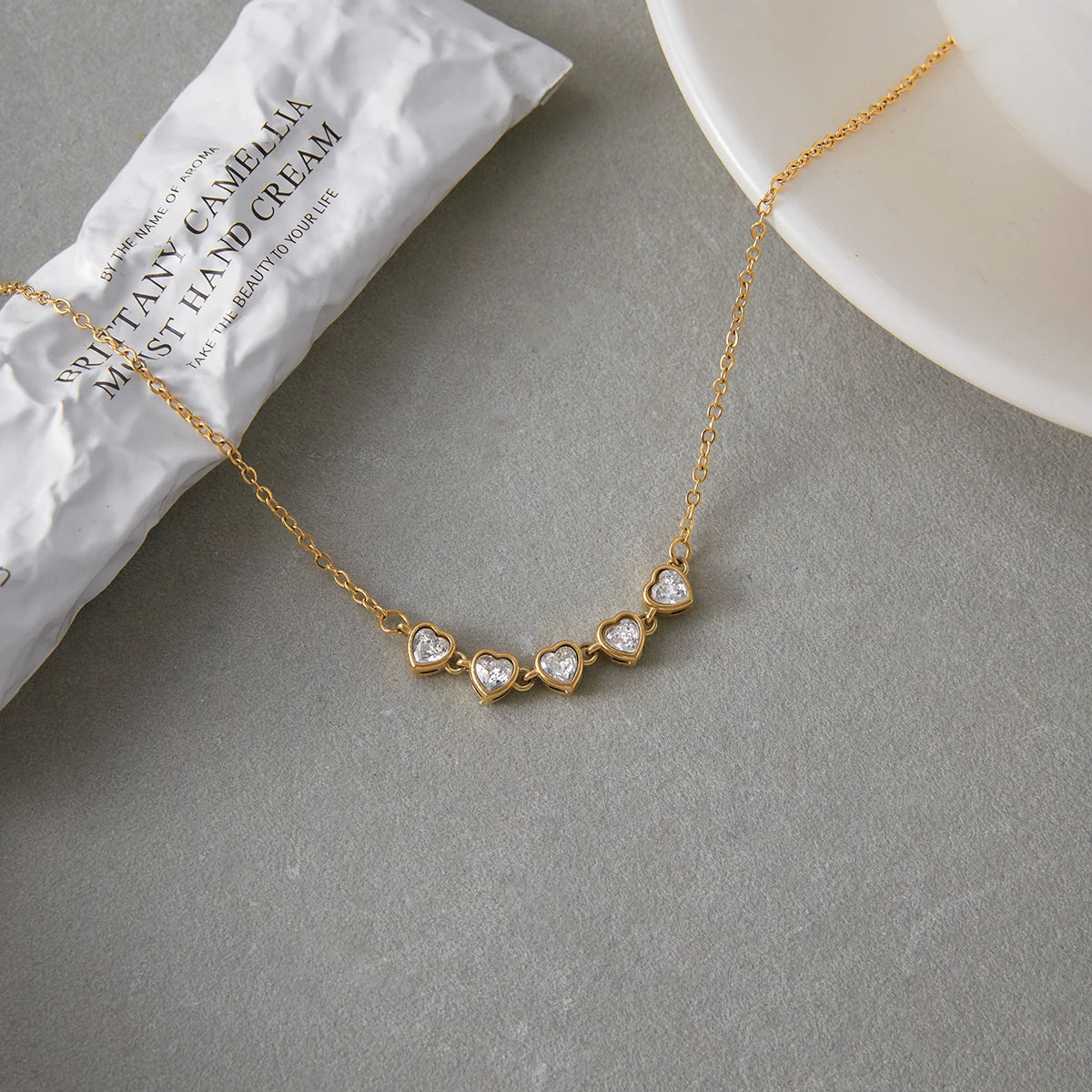 Heart-Shaped Zircon Tennis Chain Necklace