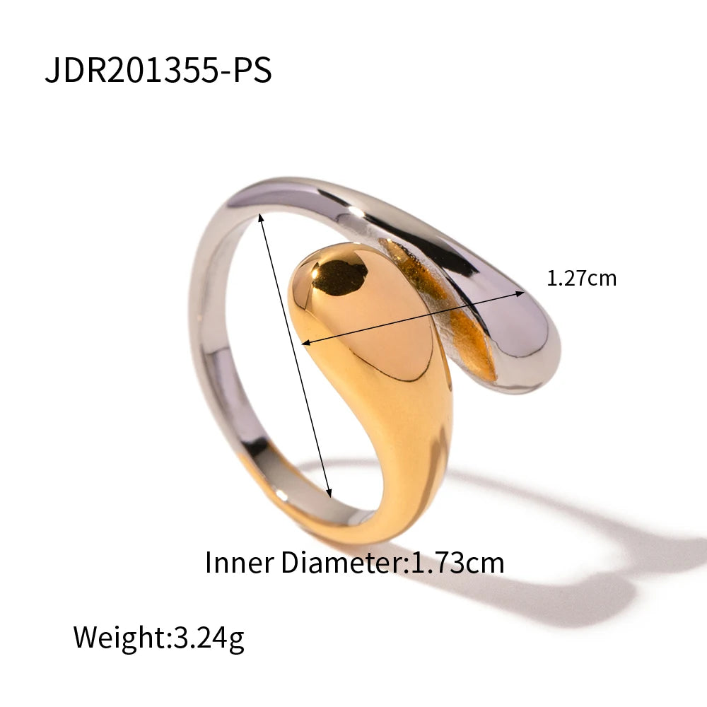 Minimalist Two tone Hollow Asymmetric Ring