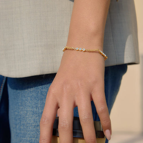 Delicate Bling Geometry Zirconia Shiny Bracelets