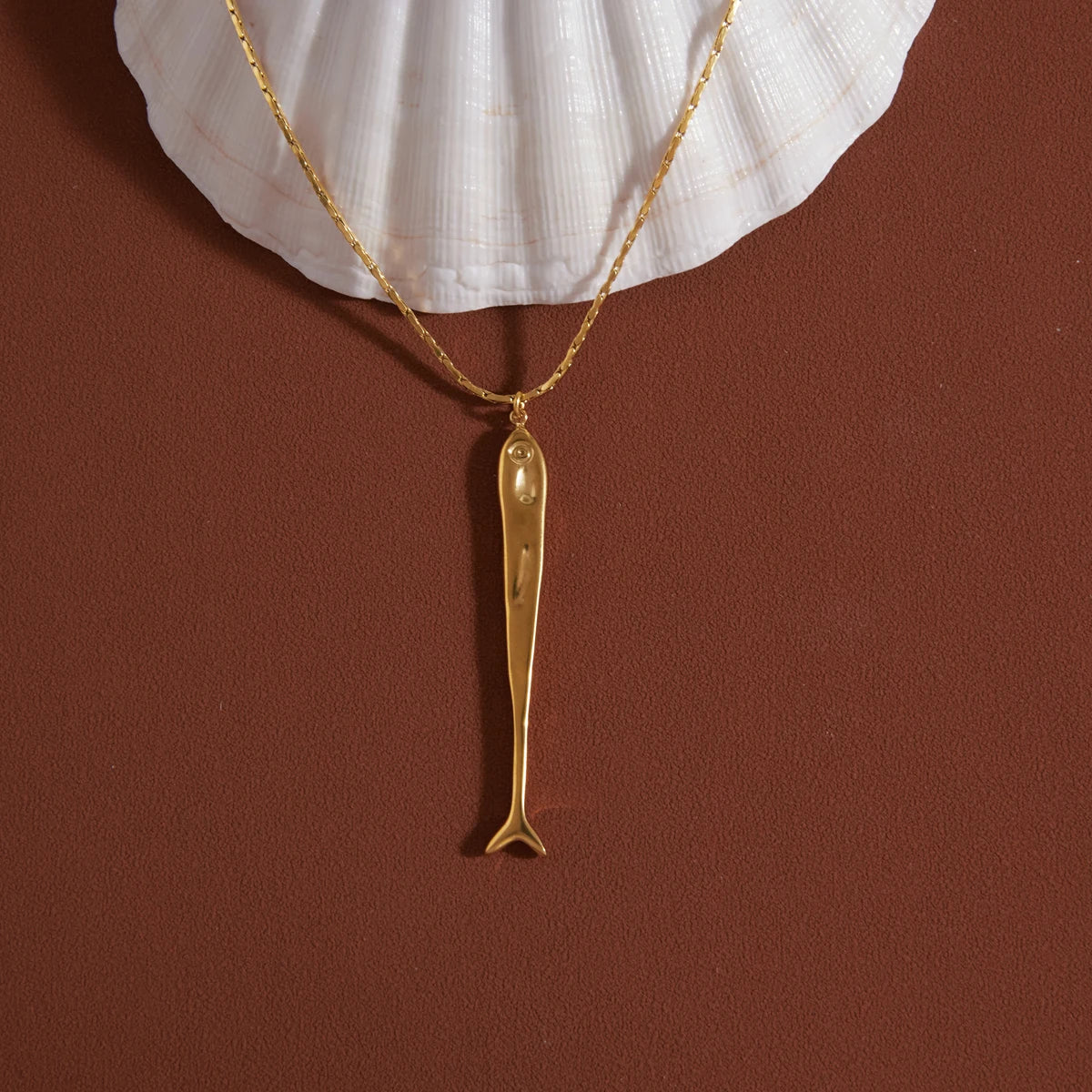 Kika Classic Long Fish Pendant Necklace