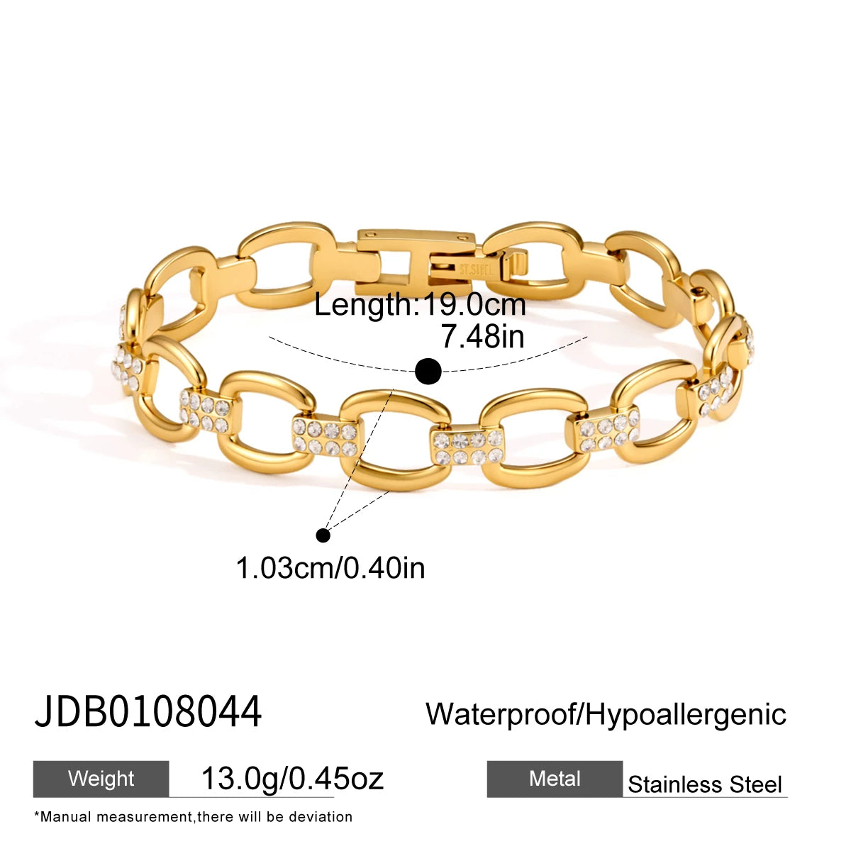 KIKA Classic Hollow Chain Bracelet For Women Waterproof 18K Gold PVD Plated Stainless Steel Bracelet Simple Fashion Jewelry