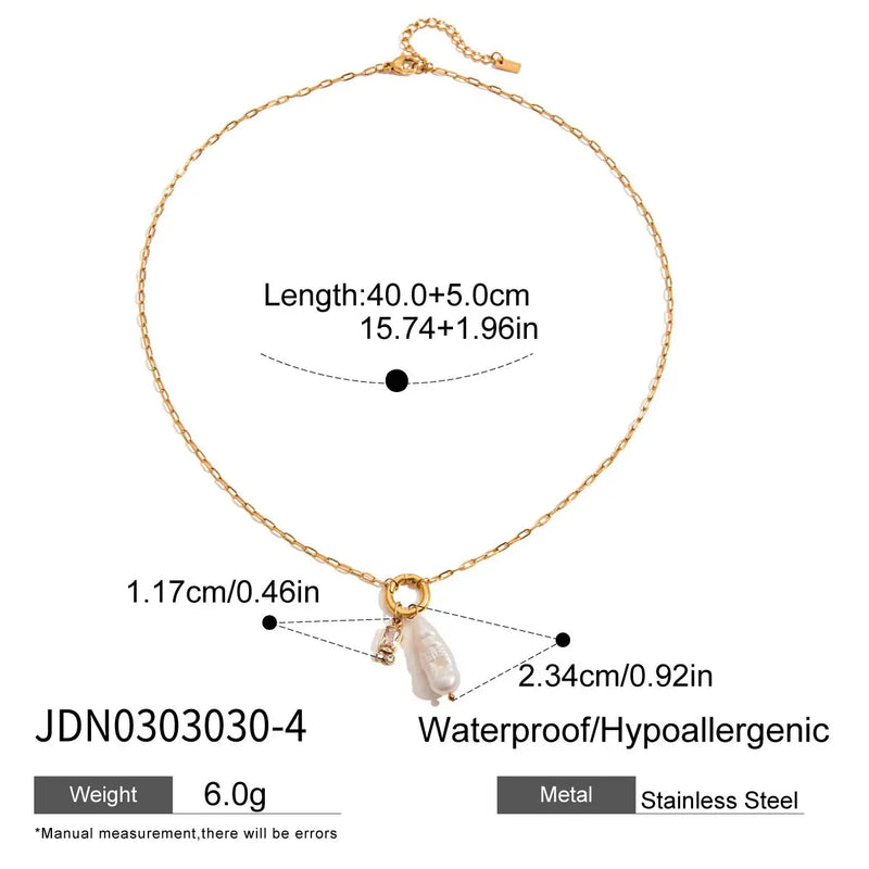 Kika Fashion Minimalist Freshwater Pearl Pendant Necklace