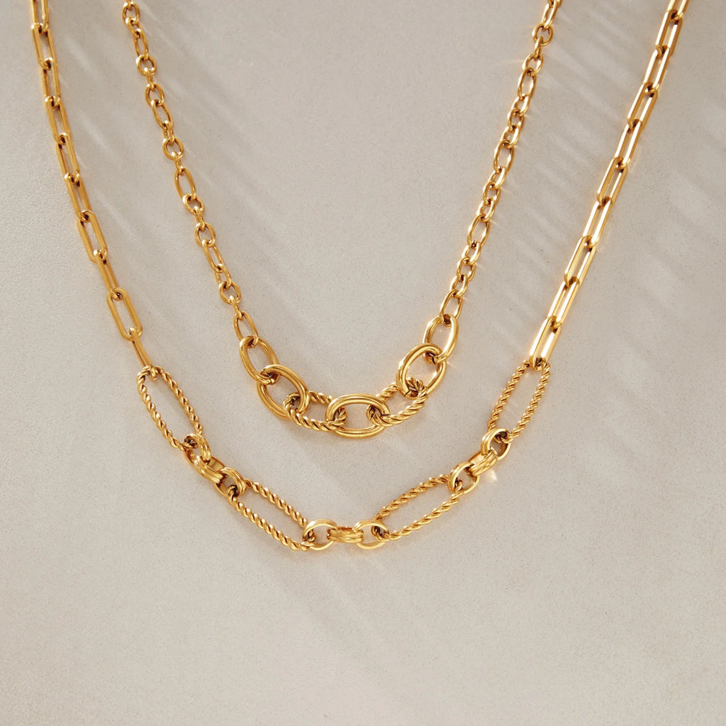 KIKA Classic Chain Necklace For Women Men Minimalist 18K Gold PVD Plated Stainless Steel Necklace Simple Fashion Jewelry Gift