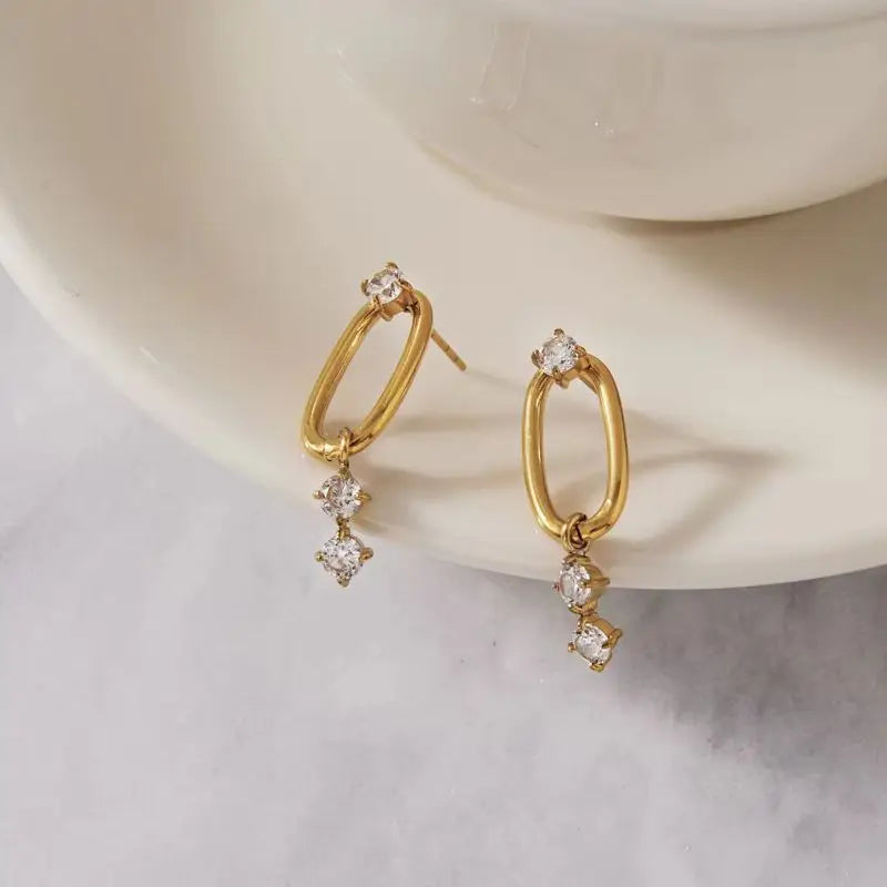 KIKA PVD Plated Stainless Steel Earrings Fashion Jewelry