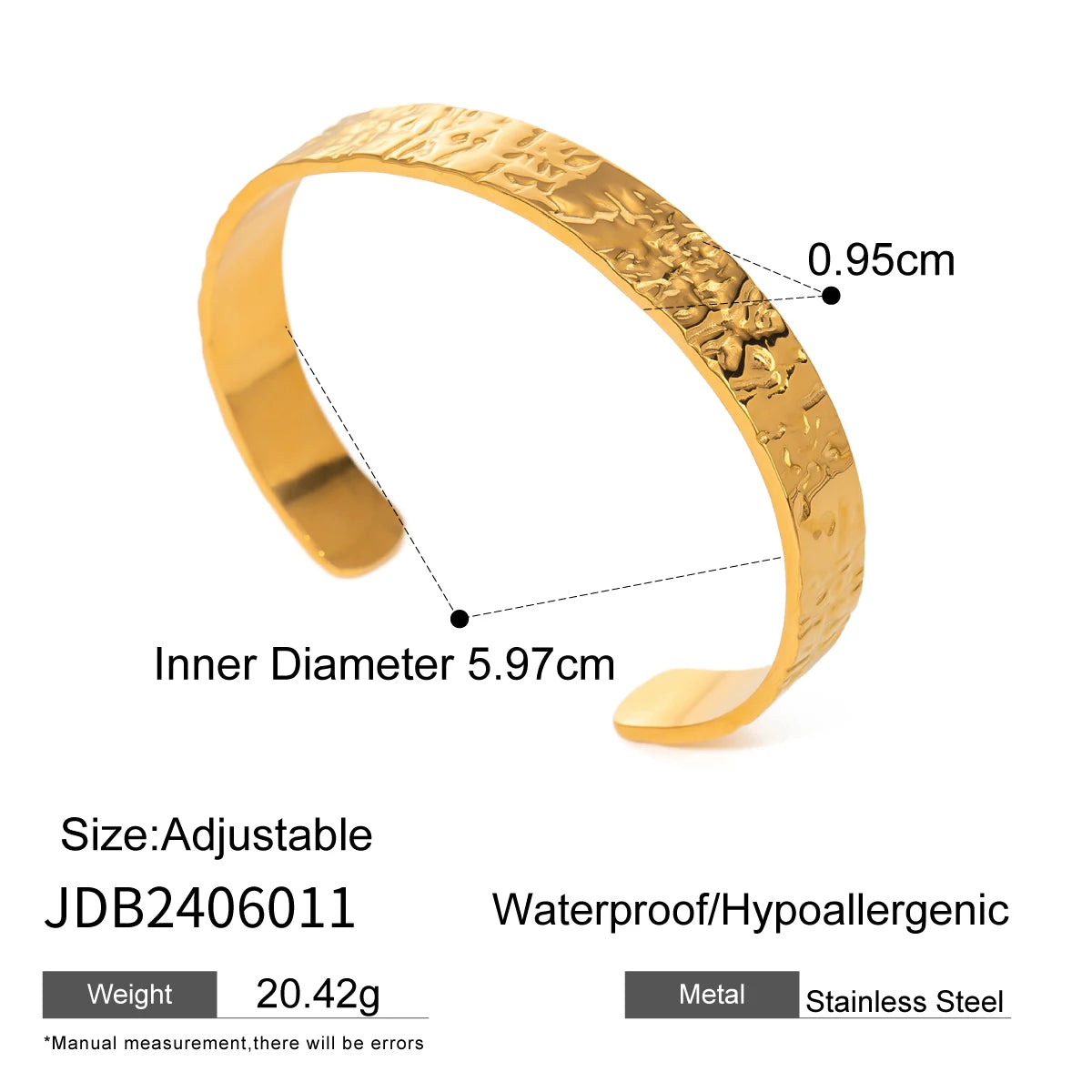 Kika Hammer Pat Cuff Bracelet Bangle