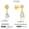 KIKA Classic Geometric Zircon Stud Earrings For Women 18K Gold PVD Plated Stainless Steel Sleeping Earrings Fashion Jewelry