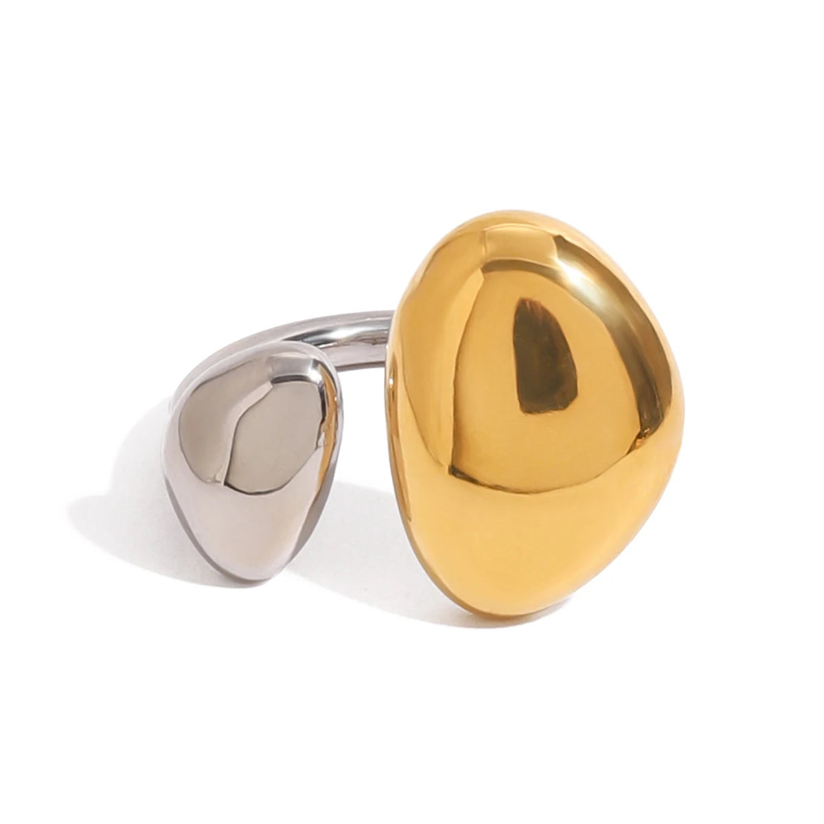 Kika Stainless Steel Minimalist Oval Irregular Ring