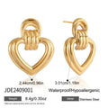 Kika Classic Blocked Heart Shaped Ribbed Color Blocked Earrings