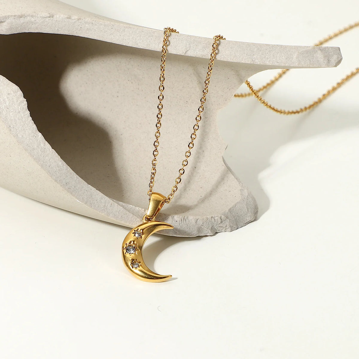 Moon Necklace 18K Gold Plated Color
