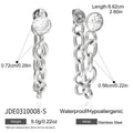 Kika Delicate Steel Color White Zircon Hollow Thick Chain Tassel Earrings