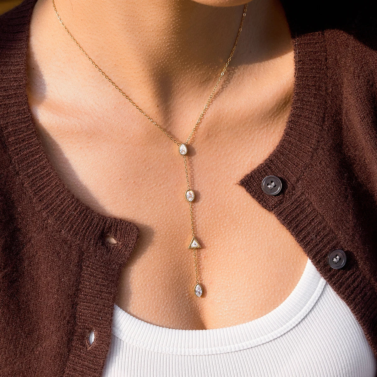 Kika Exquisite Y-Shaped Choker Necklace Stainless Steel