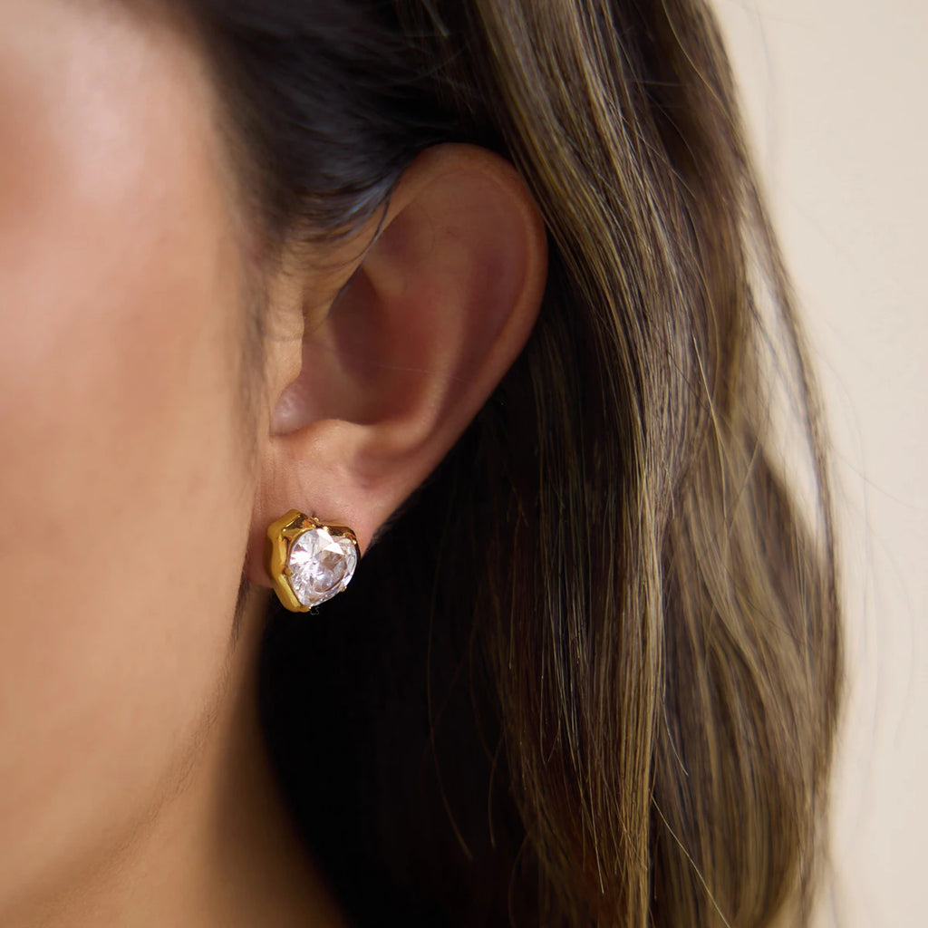 Kika Romantic Zircon Heart Necklace Earrings