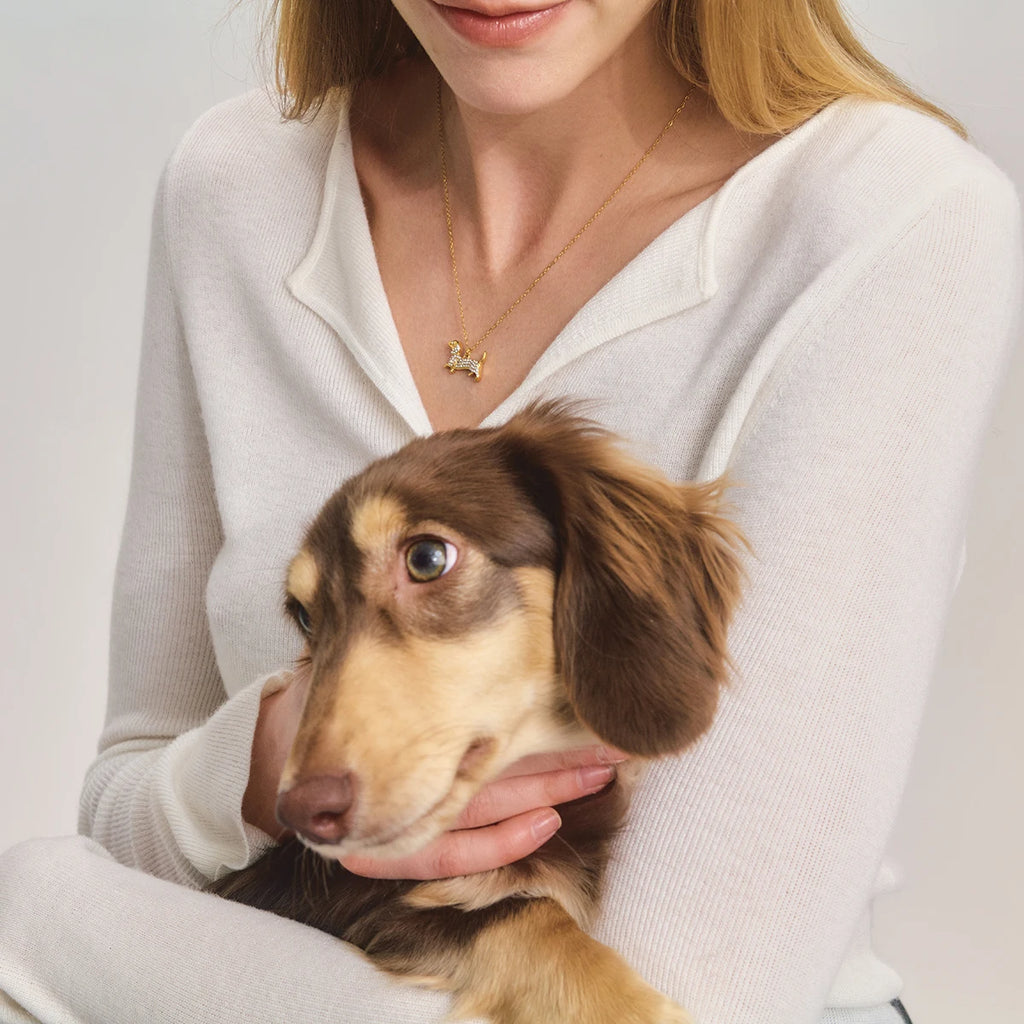 Kika Cute Dachshund Pet Dog Pendant O-Chain Necklace