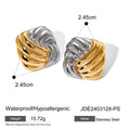 KIKA Creative Stainless Steel 316L Mixed Metal Vintage Stud Earrings