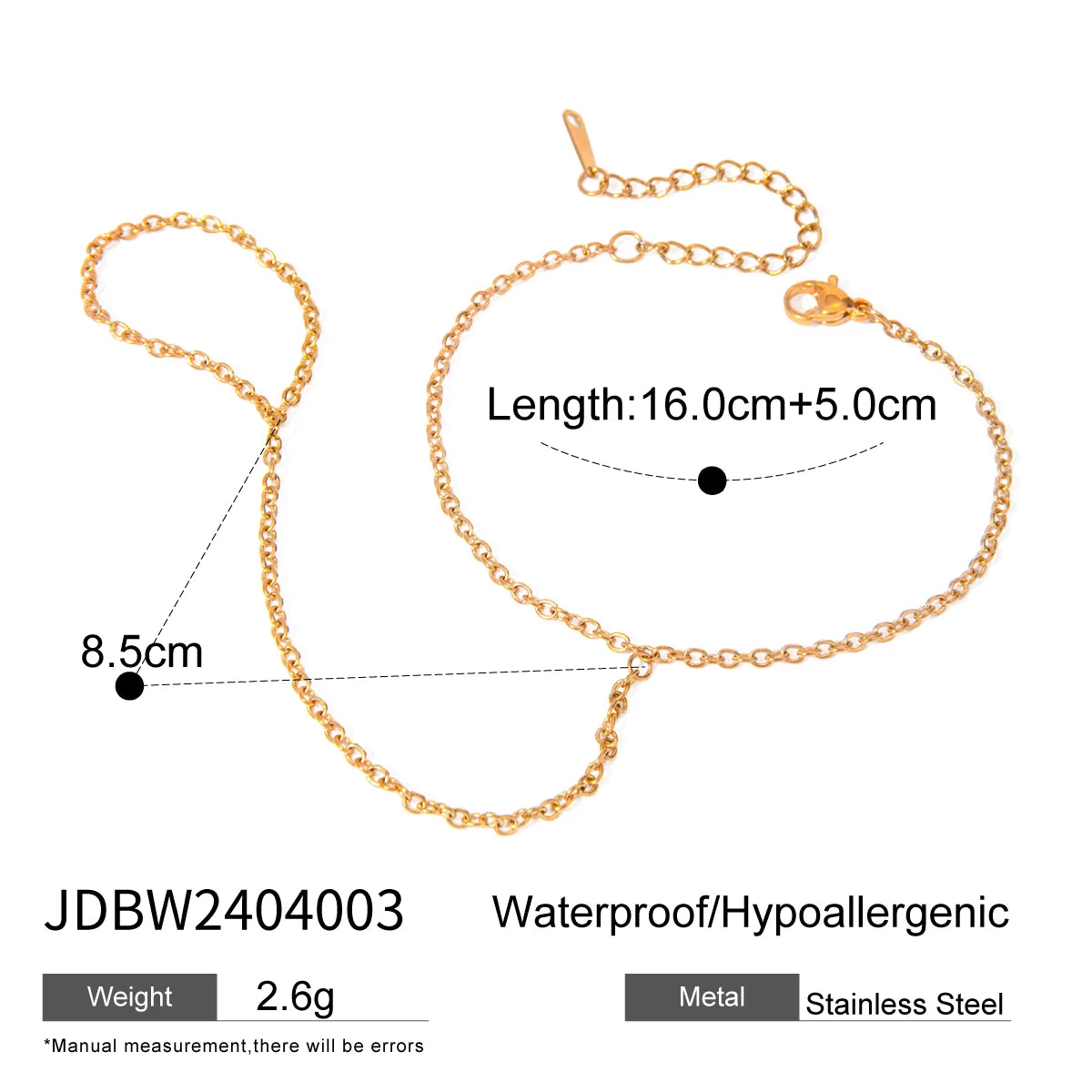 KIKA Minimalist Color Plated Stainless Steel 316L Three Layer Bracelet with Fingers and Zircon