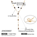 KIKA Tiger Eye Stone Pendant Y Shape Chain Necklace For Women 18K Gold Plated Stainless Steel Necklace Fashion Jewelry Gift