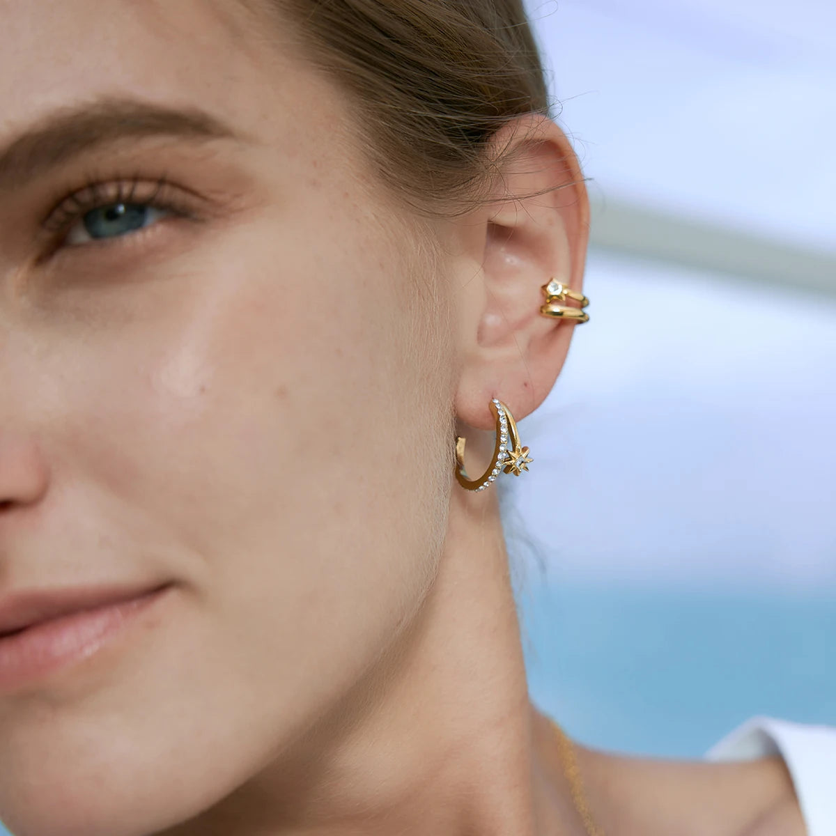 Kika Delicate C-Shaped Stud Earrings