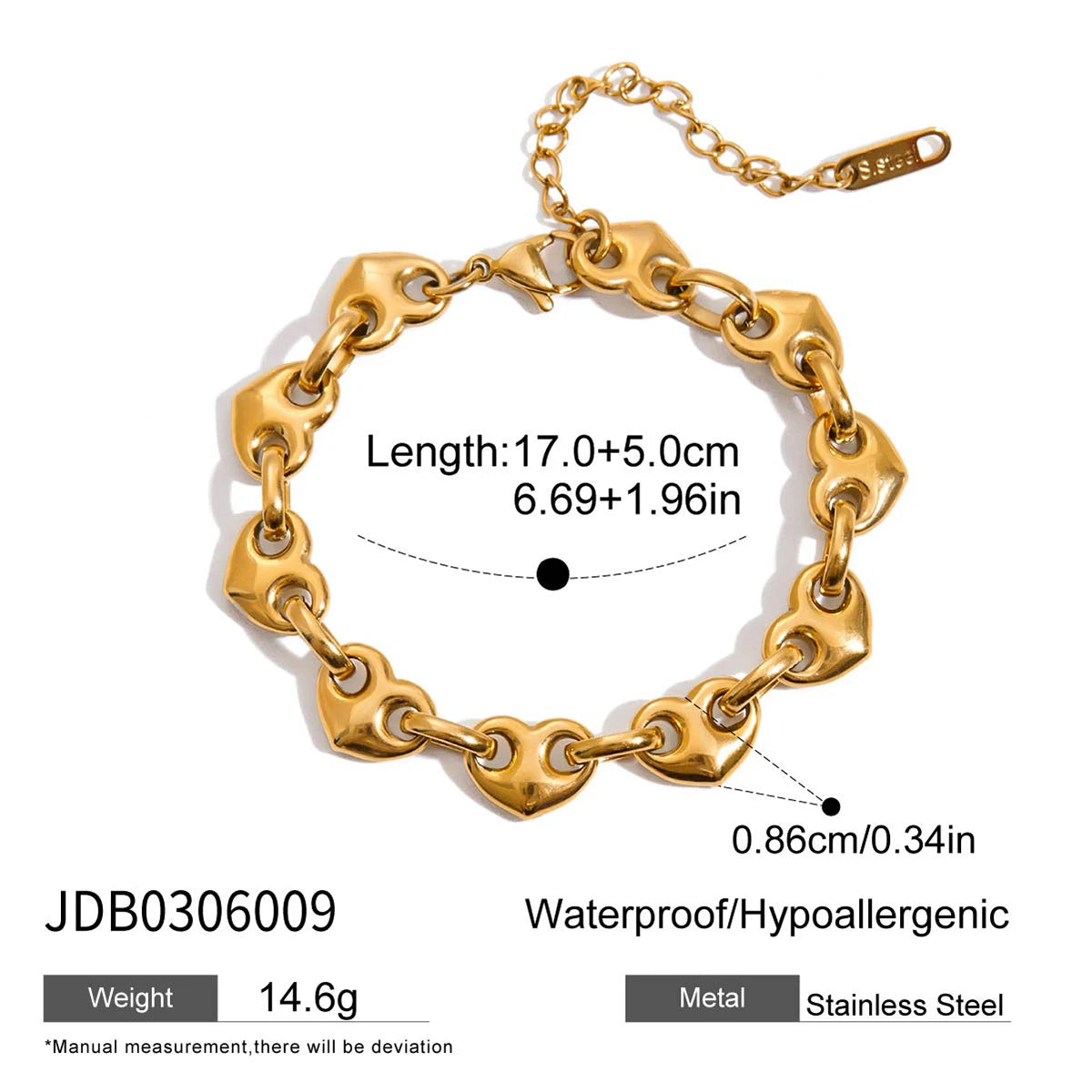 Link Chain Stainless Steel Bangle Bracelet