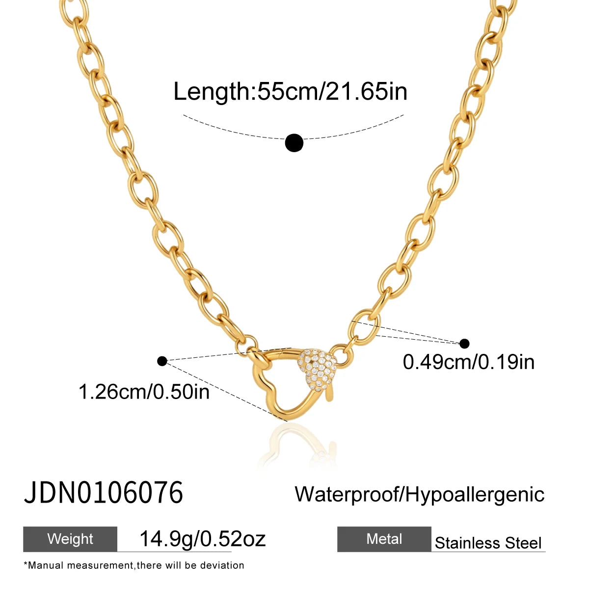 KIKA Geometric Lobster Clasp Pendant Necklace  18K Gold PVD Plated Stainless Steel 316L DIY