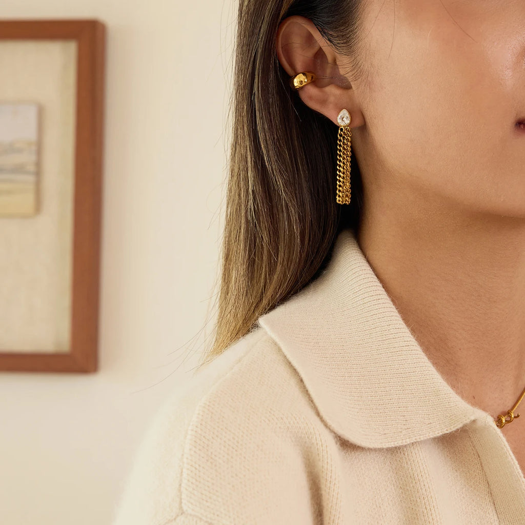 KIKA Classic Imitation Pearls Earrings  PVD Gold Plated Stainless Steel 316L