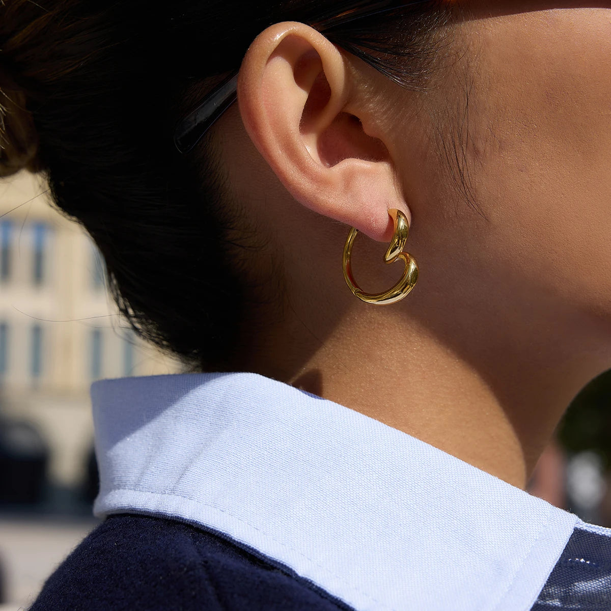 Heart Shape Earring Women PVD Gold Plated Stainless Steel