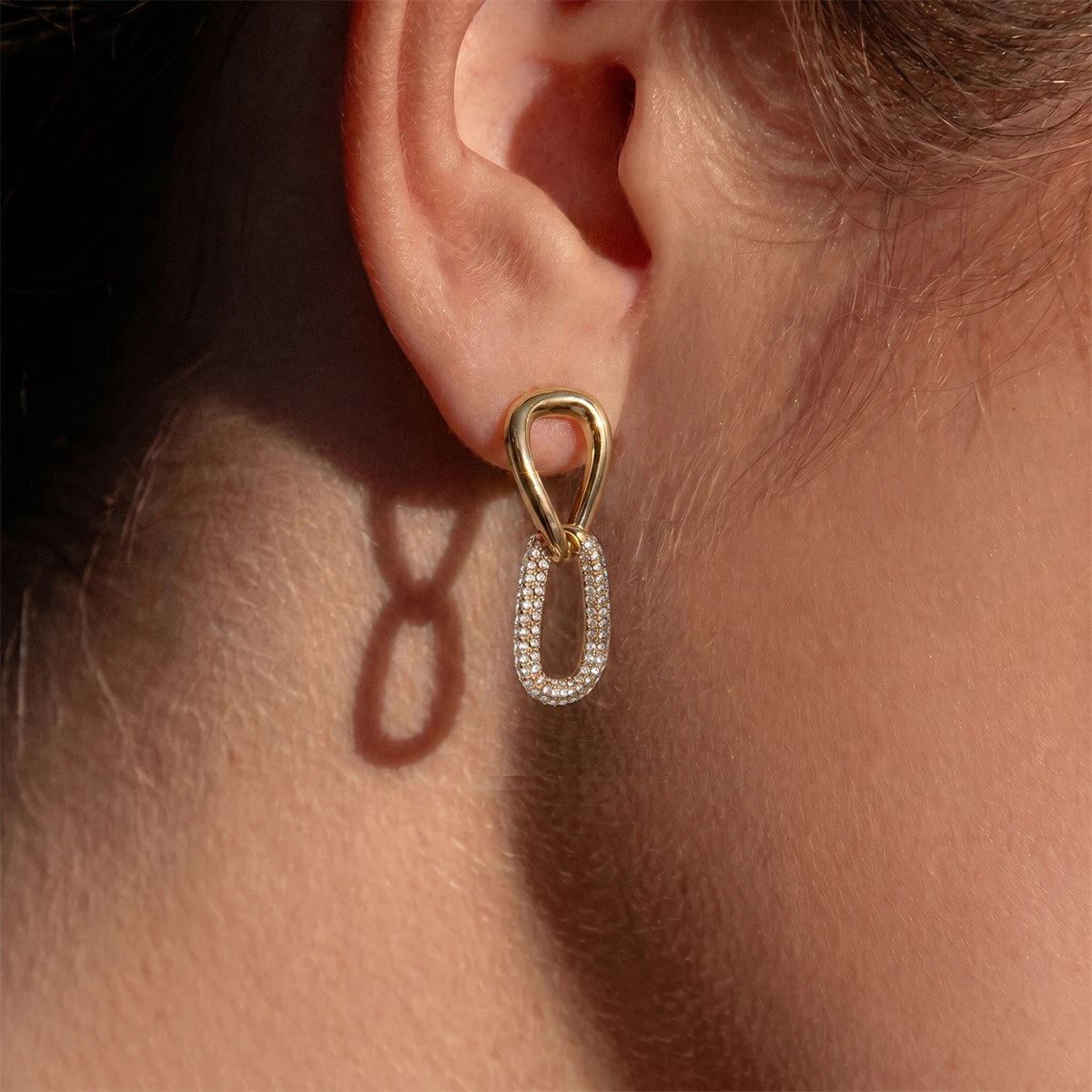 KIKA Full Crystal Geometric Drop Earrings PVD Plated Stainless Steel 316L