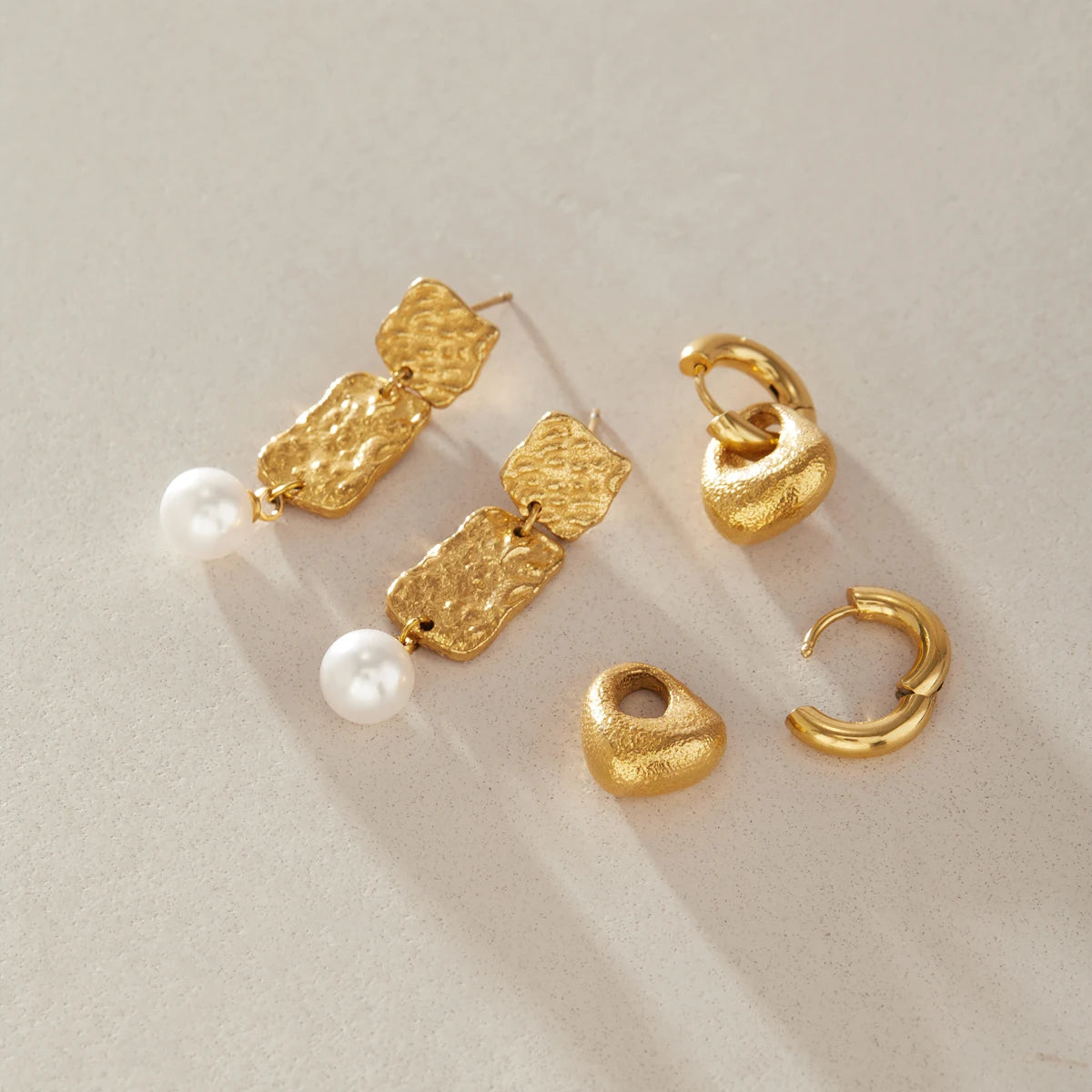 Kika Classic Geometric Drop Earrings 18K Gold PVD Plated Stainless Steel 316L