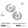KIKA  Chic Spiral Threaded Stainless Steel 316L Delicate Earrings 18K Gold Plated Metal Smooth Charm Ins