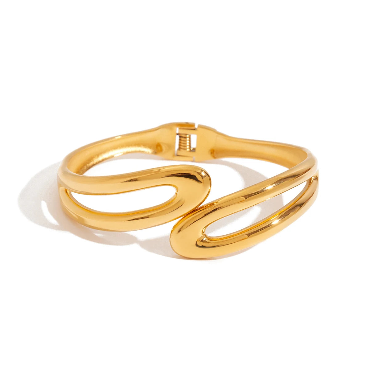 Kika Minimalist Stainless Steel Line Hollow Bracelets