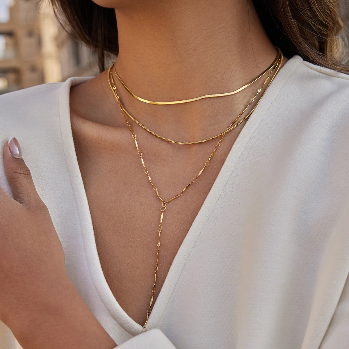 Multi-Layer Y-Shaped Chain Necklace