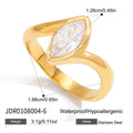 KIKA Classic style  white zircon inlaid stone ring Stainless Steel 316L Gold Color layering Rings