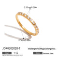 KIKA Minimalist 18K Gold Color PVD Plated Stainless Steel 316L Geometric Zircon Flower Ring Stackable Texture Ring