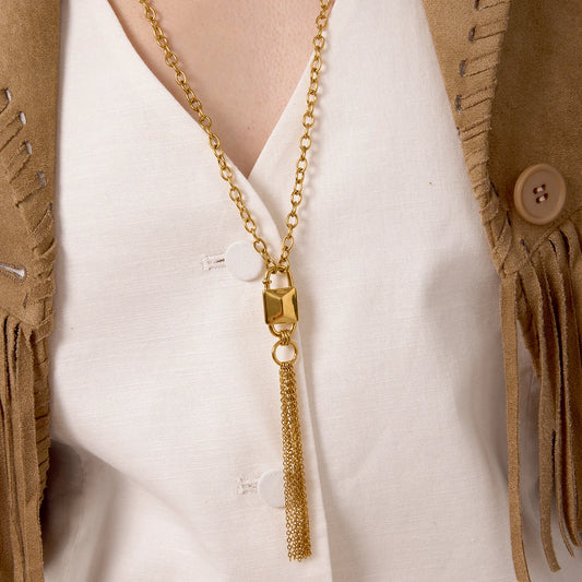 Chain Tassel Y-Shaped Chain Necklace