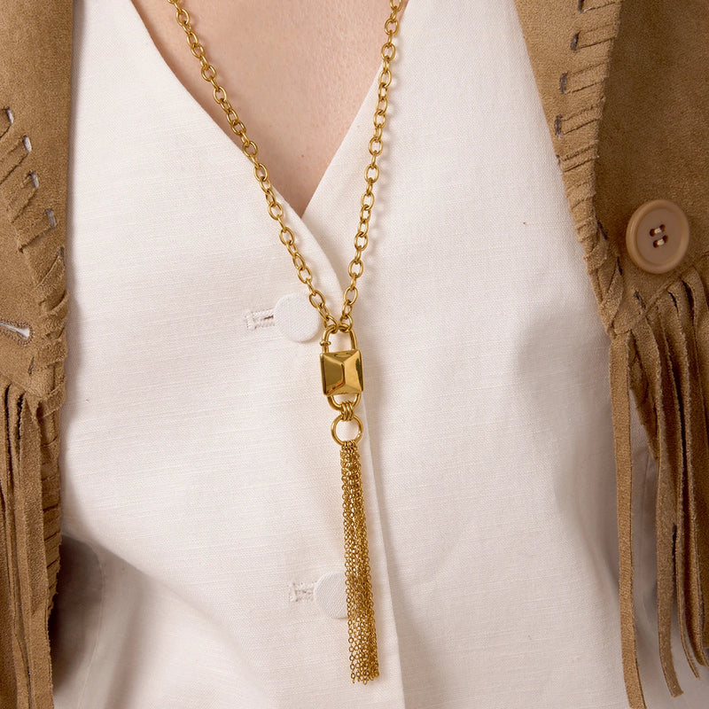 Chain Tassel Y-Shaped Chain Necklace