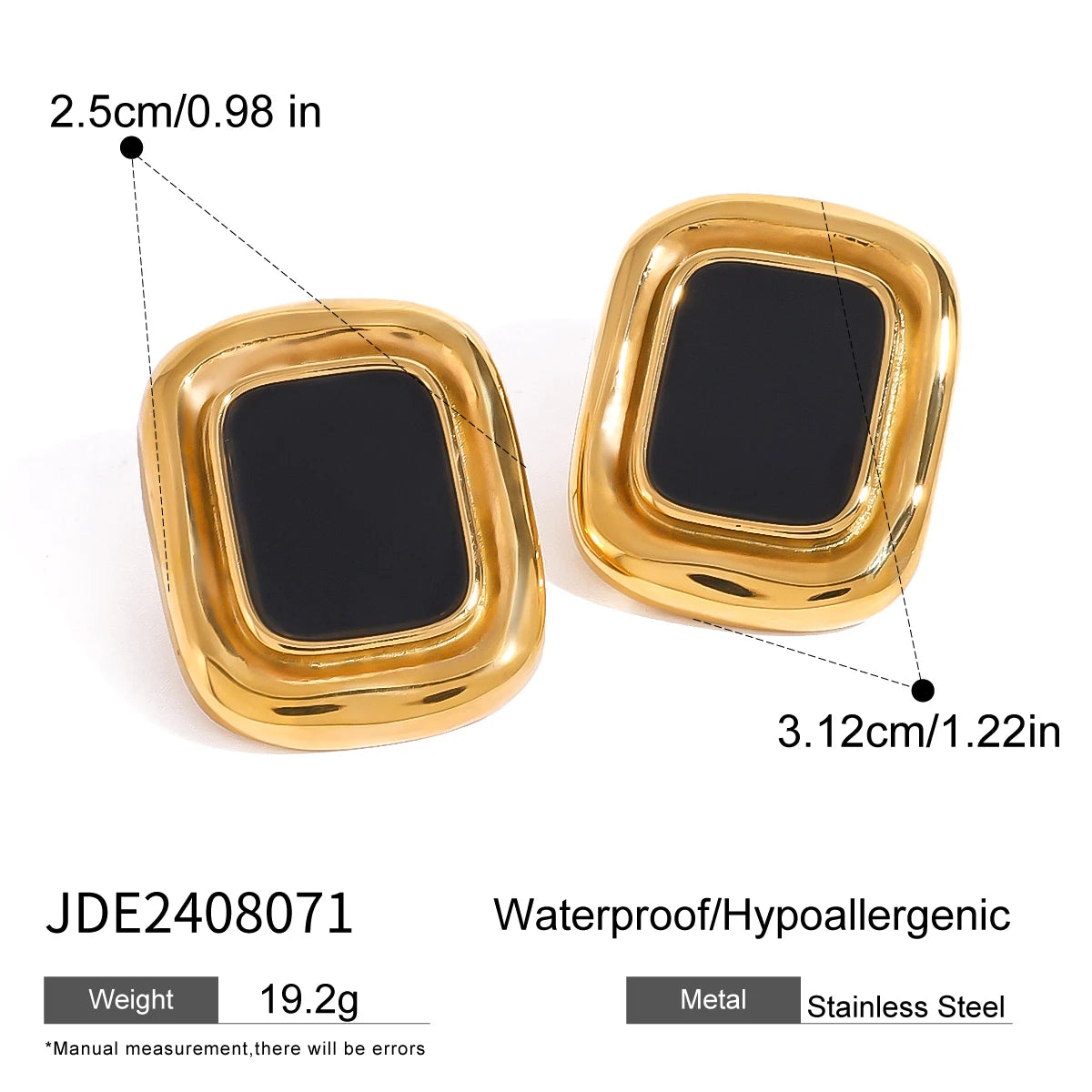 Kika Tarnish Free Vintage Gold Color Stainless Steel Stud Earrings