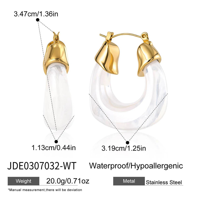Kika Summer Blue Pink Colorful Resin U-shaped Earrings