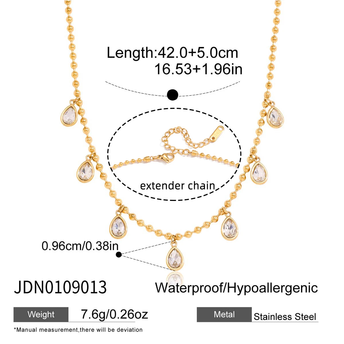 Kika Simple Classic Round White Zircon Pendant Necklace