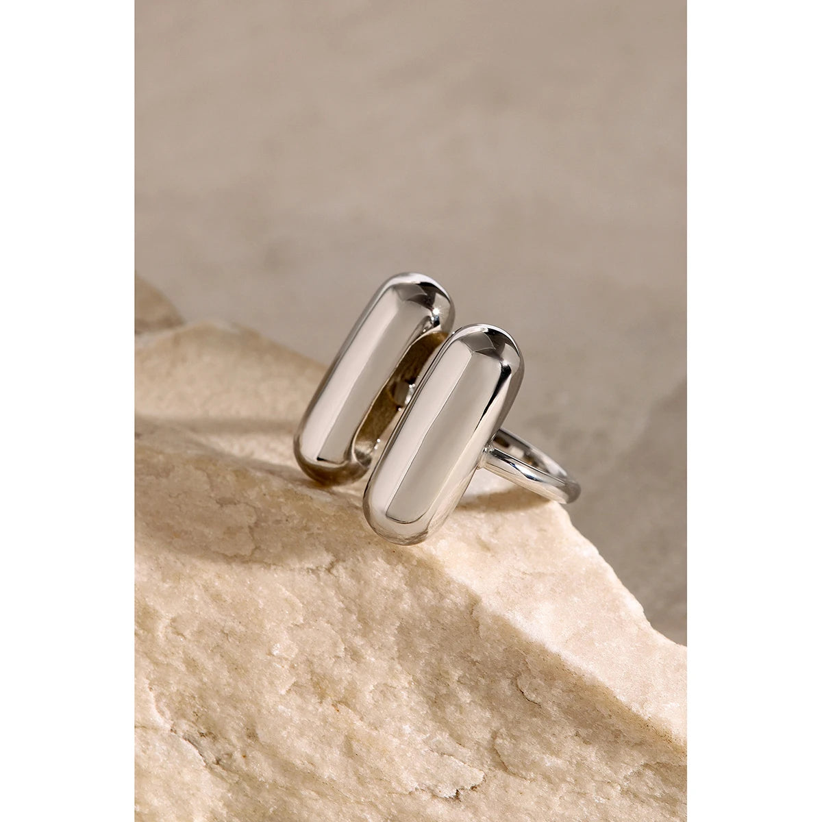 Kika Chic Stainless Steel Geometric Adjustable Ring