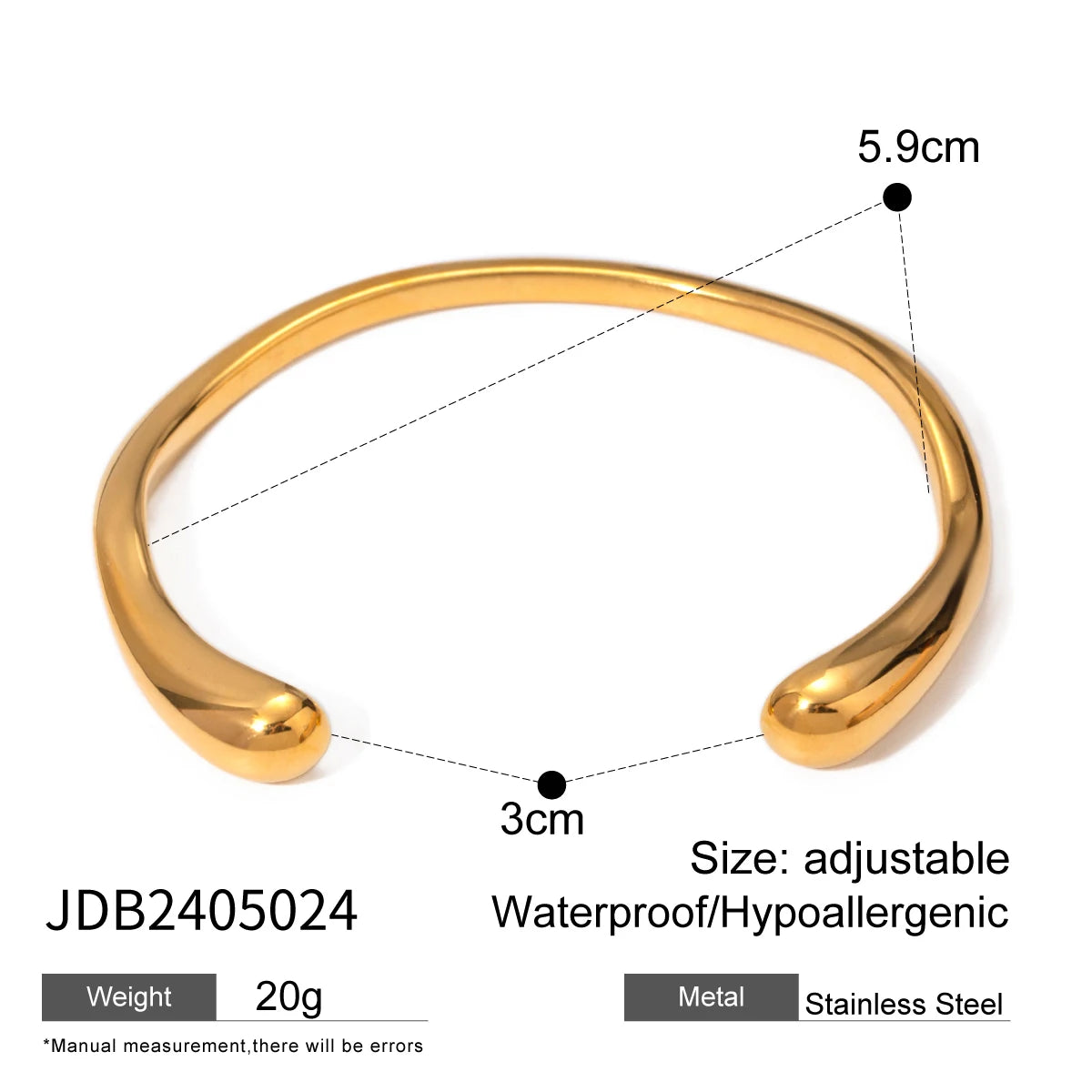 Kika  Opening Stainless Steel Wrist Bracelet Bangle