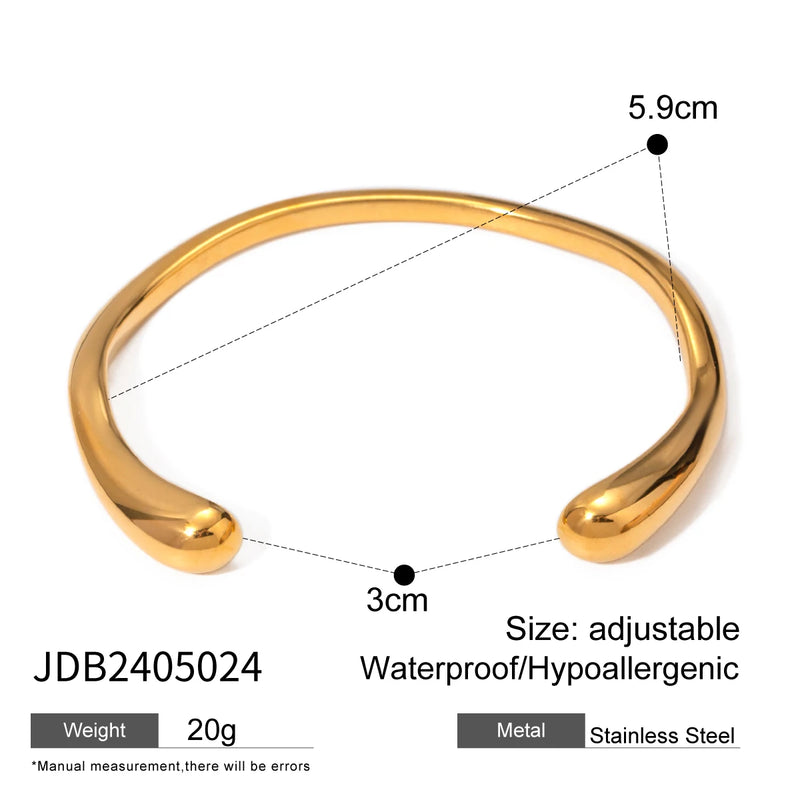 Kika  Opening Stainless Steel Wrist Bracelet Bangle
