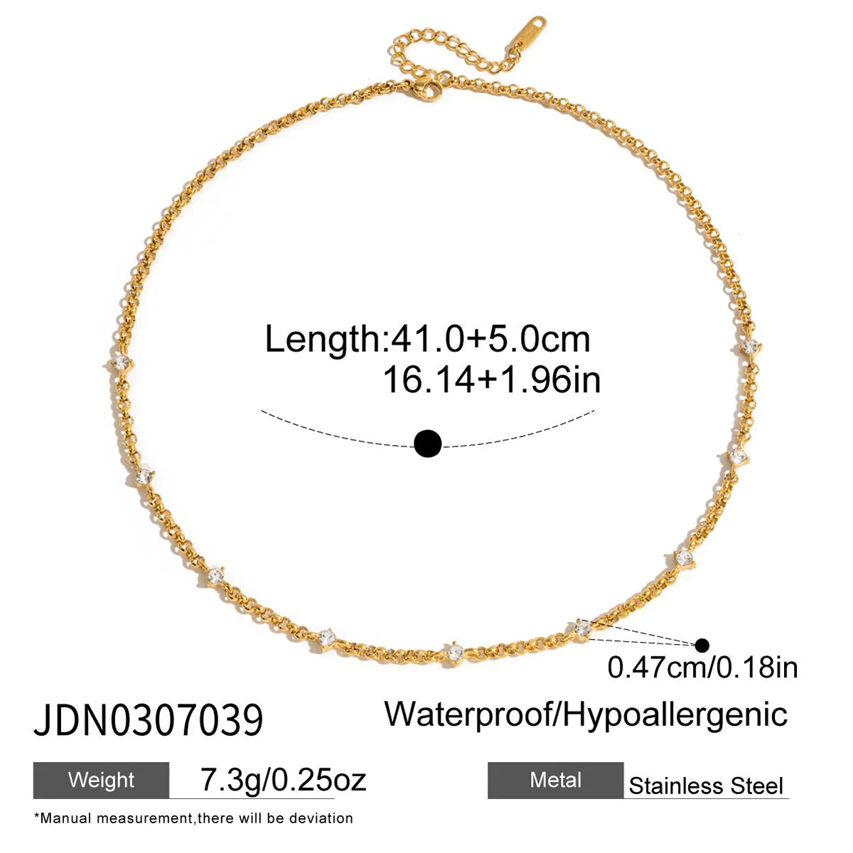 Kika Minimalist White Round Zircon Pendant Necklace