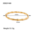 KIKA Minimalist 18k Gold Plated Stainless Steel Bracelets Jewelry Waterproof Bamboo Bangles Gift for Her Jewelry