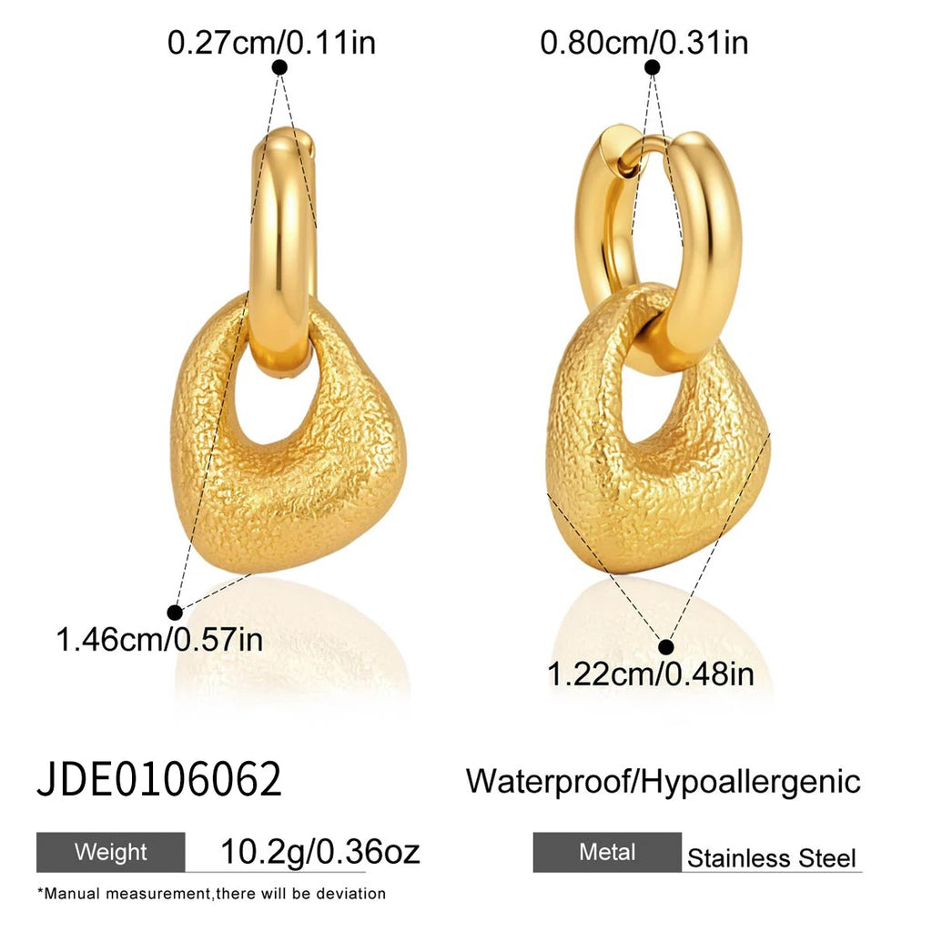 Kika Classic Geometric Drop Earrings 18K Gold PVD Plated Stainless Steel 316L