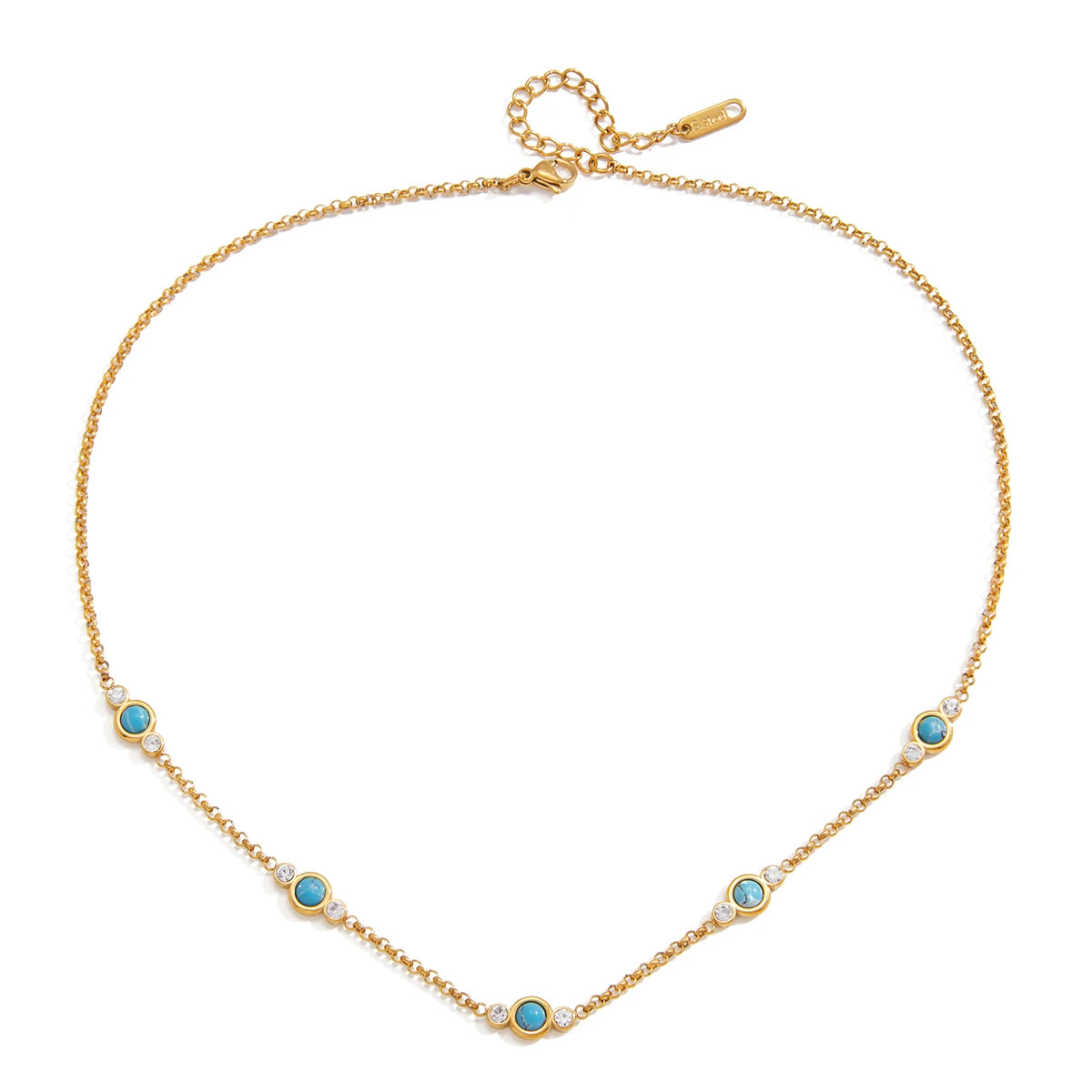 Classic Artificial Blue Turquoise Necklace