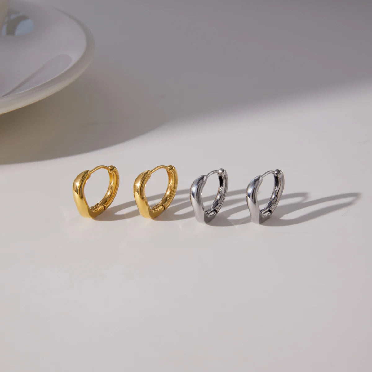KIKA Delicate Wave Shape Clip Earrings  Gold PVD Plated Stainless Steel 316L