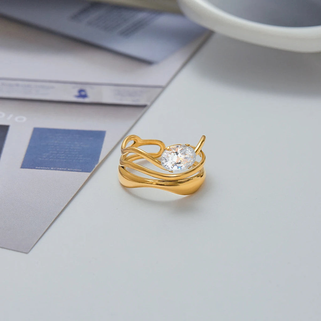Kika Minimalist Geometric Stackable Ringsw Rings
